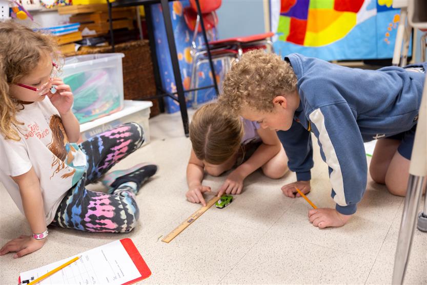 Students learn about friction